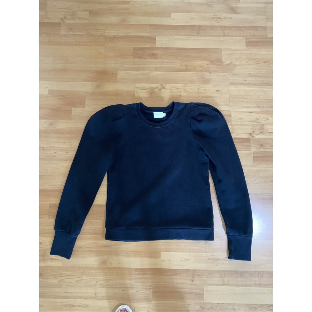 Nation LTD Puff Long Sleeve Sweatshirt Pullover Womens Size M Black Cotton - Picture 5 of 11